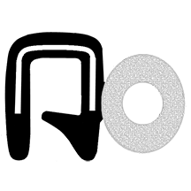 Trim Seal-Trim Seals,EPDM ,Dual Extrusion  ,Steel Reinforced,8015